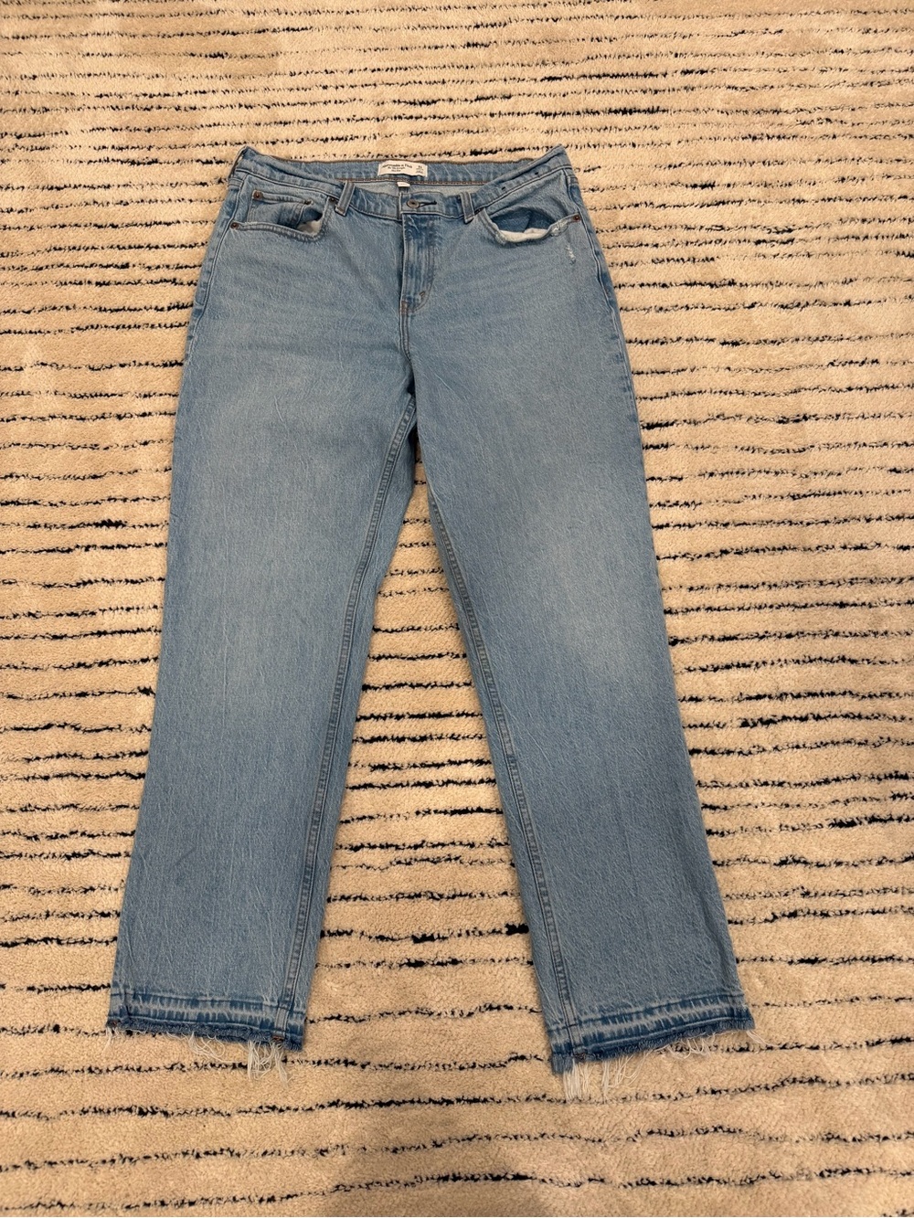 Abercrombie & Fitch Light Blue Straight-Leg Women's Jeans